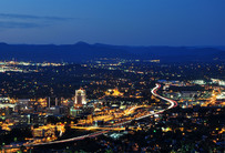 Blick auf Roanoke City (Virginia) vom Mill Mountain Star (Tag 6-7)